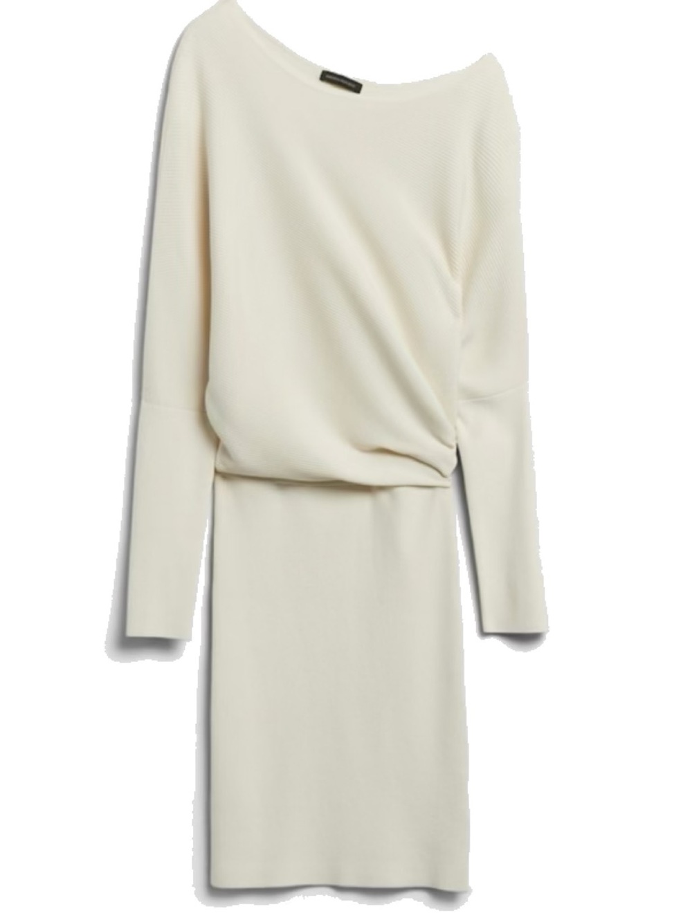 Banana Republic Cream Off-Shoulder Knit Dress S